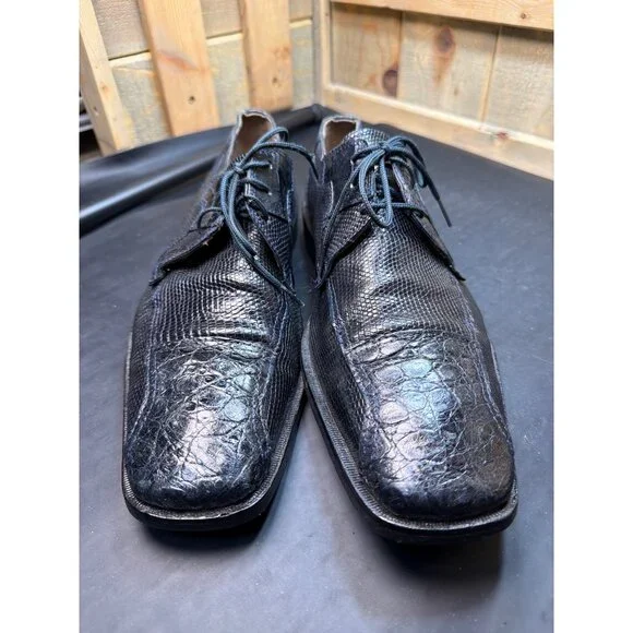 David Eden Genuine Crocodile & Lizard Skin Dress Shoes Dark  display picture 1